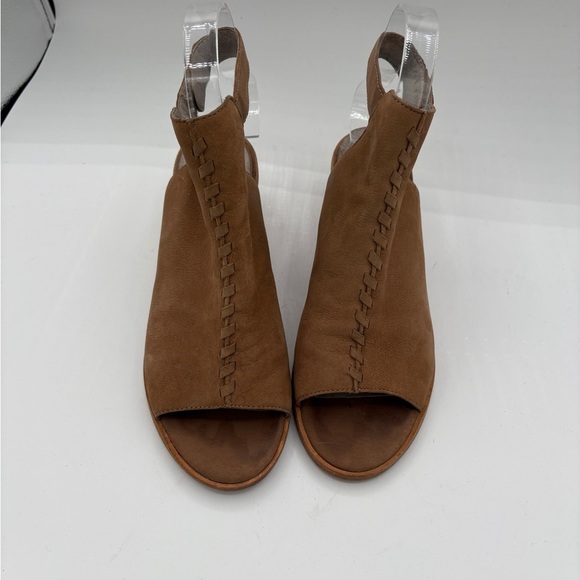 Eileen Fisher Brown Suede Mules with Open Toe and Adjustable Strap - Picture 2 of 3